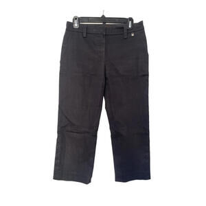 Vintage Louis Vuitton Women’s Cargo Capri Cropped Formal Pants FR-38 Black Cotto